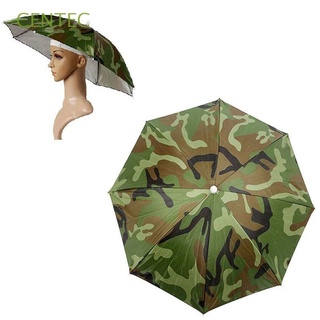 CENTEC Fashion Sun Rain Umbrella Foldable Hat Cap Nylon Umbrella Outdoor Sport New Arrival Camouflage Pattern Headwear Cap for Fishing Hiking Camping Adjustable Elastic Headband/Multicolor
