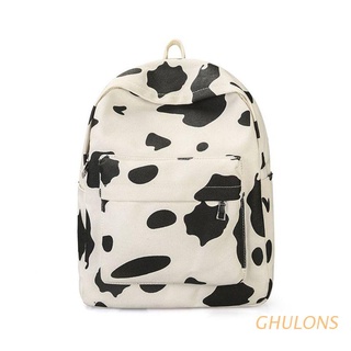 ghulons vaca patrón mochila lona mochila gran capacidad daypack viaje bookbag adolescentes niñas mochila escolar (1)