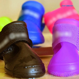 nuramoon 4pcs zapatos para mascotas perro impermeable botas de lluvia botines zapatos de goma colores caramelo