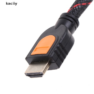 Kaciiy 1 Pie Corto Cable HDMI Para TV HD 3D 1080p One Feet 1.4 Trenzado Oro CO