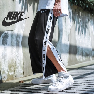 Nike hombres y mujeres de pecho cerrado deportes sueltos transpirable moda Casual pareja recta de pierna ancha pantalones deportivos pantalones