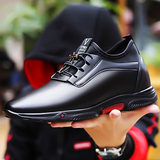 Recién llegados verano de los hombres de la altura de aumento de los zapatos de los hombres interior de la altura de aumento de los zapatos de los hombres de 8cm6cm casual zapatos de cuero de los hombres estilo de moda zapatos de cuero transpirable