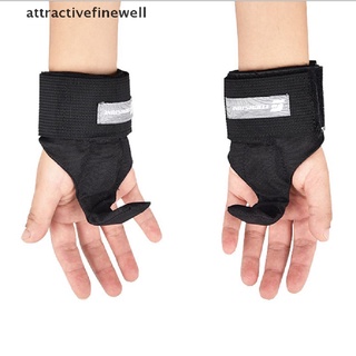 [attractivefinewell] guantes de fitness para levantamiento de pesas, gancho de entrenamiento, correas, soporte de muñeca