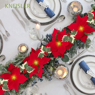kneisler 2m cadena de luces reutilizables decoración del hogar guirnalda de navidad suministros de navidad árbol de navidad adornos poinsettia flores al aire libre para jardín decoraciones de navidad