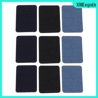 [xmexgnlb] parches de mezclilla de hierro para ropa jeans 9 piezas, 3 colores (4.9\\\" x 3.7\\\")
