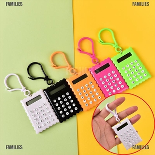 Familias. carcasa de plástico de 8 dígitos Mini calculadora electrónica llavero Color aleatorio Pop