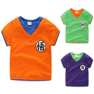 bebé niños y niñas dragon ball z goku costura color algodón camiseta