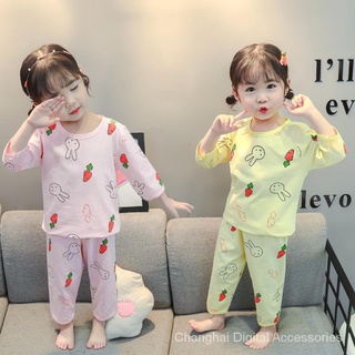 Las niñas Modal pijamas traje2021nuevo bebé niña lindo delgado ropa de hogar niños media manga aire acondicionado ropa