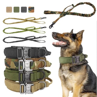 Collar táctico de nailon para perros medianos y grandes / collar para mascotas con correa para perros
