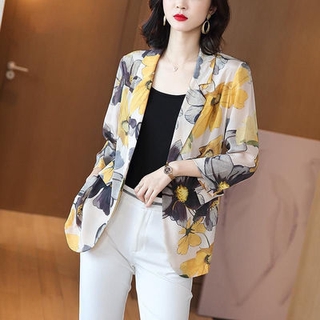Nuevo Formal oficina Floral abrigo mujer Blazer estilo Chic chaqueta (3)