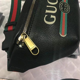 GUCCI_-Bolso De Cinturón Con Diseño retro , Verde , Rojo Y Color Negro (Pequeño)
