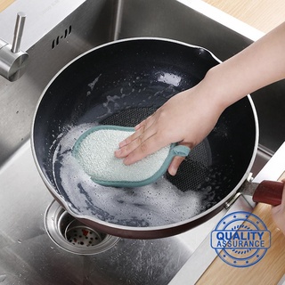 trapos de limpieza de cocina de doble cara esponja de nailon para fregar cuencos de descontaminación ollas almohadillas platos e5q7