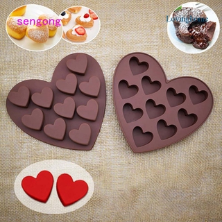 Lovinghome Sengong 10 Pequeños Moldes De Chocolate Amor 3D Molde Barra Bloque Corazones Pastel De Silicona Caramelo Azúcar Hornear
