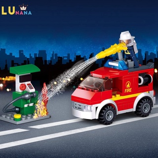 136pcs ciudad serie de lucha contra incendios coche figura de acción compatible lego bloques de construcción educativos juguetes de niños