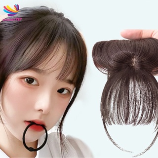 francés cabello humano aire flequillo peluca simulación natural sin costuras princesa corte extensiones clip peluquero