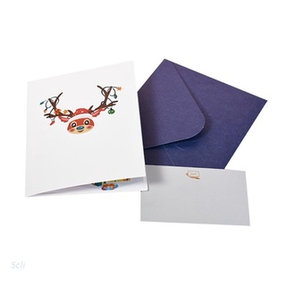 scli navidad redeer elk 3d pop-up tarjeta de felicitación para navidad año nuevo tarjeta de invierno vacaciones postales regalos con sobre