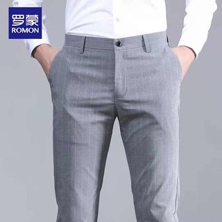 Mongolia pantalones casuales para hombre joven recto delgado estiramiento negocios