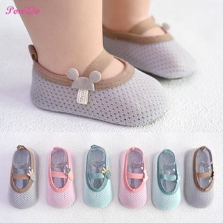 dulce calcetines de bebé lindo mickey malla piso calcetín suela suave antideslizante calcetines princesa niña calzado (1)