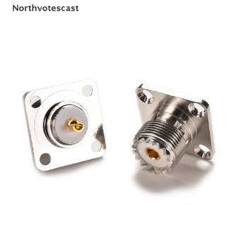 Northvotescast 1X conector SO239 UHF hembra jack 4 agujeros 25 mm brida panel de soldadura soporte NVC nuevo