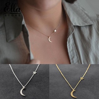 [NE1] collar de cadena con colgante de estrella luna y luna joyería para mujer (1)