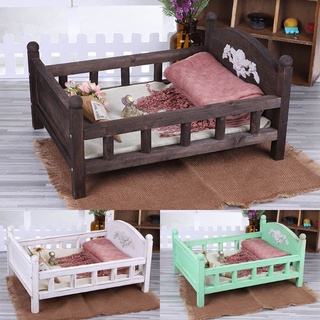 JE Newborn Posing Detachable Mini Retro Bed Baby Photo Shooting Props Wooden Crib