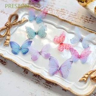 Preston 20 piezas de mariposa apliques DIY tocado adorno ropa parche 3D fiesta decoración boda Organza Multicolor translúcido joyería fabricación