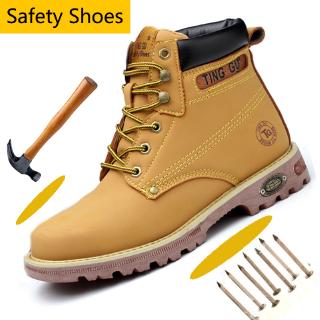 Anti-Aplastamiento de los hombres de acero del dedo del pie de trabajo zapatos de seguridad de tobillo-alto zapatos de seguridad para los hombres de protección botas de invierno Anti-punción