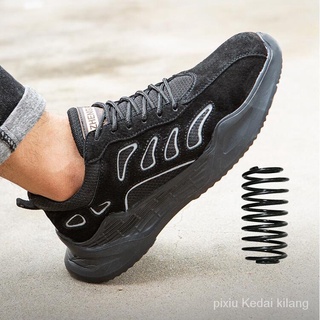 Zapatos de seguridad de los hombres Anti-aplastamiento Anti-piercing ligero transpirable zapatos de trabajo zapatos de trabajo tamaño 36-47 más el tamaño Kasut Keselamatan E3jy