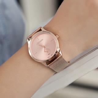 Reloj de mujer Reloj de malla creativa de oro rosa de lujo (2)