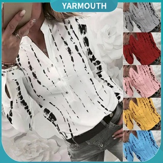 Yar_camiseta Casual con cuello alto y Manga larga para mujer/rayas verticales/estampado/rayas