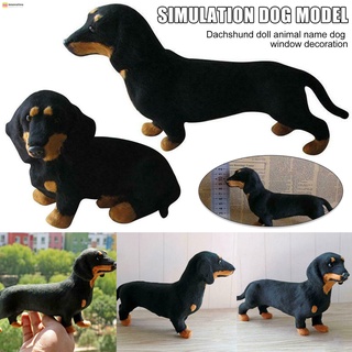 [INA] Realistic Simulation Dog Shape Toy Dachshund Stuffed Animal Plush Doll Gift for Kids