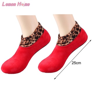Calcetines de invierno cálidos para mujer/calcetines de leopardo/calcetines de piso para interior/zapatillas para