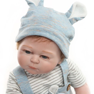 dlophkde 19in reborn muñeca realista de silicona completa vinilo recién nacido bebé juguete niño ropa chupete realista regalos hechos a mano (5)