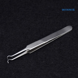 [winnie] pinzas de acero inoxidable curvadas de espinillas removedor de acné pinzas herramienta de aguja (4)