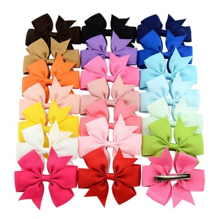 10PCS Solid Colorful Hair Accessories Bow Knot Boutique For Kids Girls Fashion Head Wear