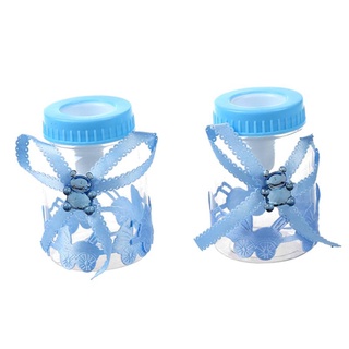 50pcs/lot Baby Bottle Candy Box Party Supplies Baby Feeding Bottle Wedding Favors and Gifts Box Baby Shower Baptism Decoration (light blue) 9*4cm (4)