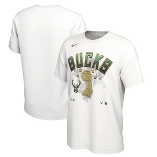Milwaukee Bucks 2021 NBA Finals Champions Celebration Trophy T-Shirt - blanco