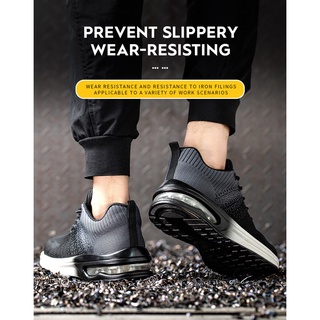 Moda zapatos de seguridad/botines hombres mujeres Anti-golpes Anti-punción de aire cojín deportivo zapatos de protección transpirable senderismo zapatos de cabeza de acero (6)