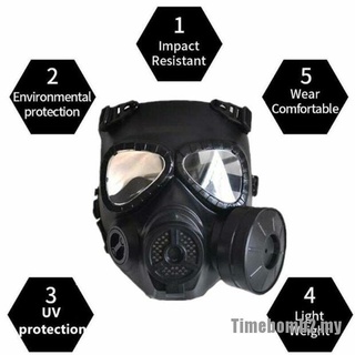 Time2' respirador táctico negro máscara de Gas estilo militar máscara protectora de la cara al aire libre