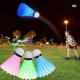 4 Pcs Badminton Dark Night LED Glowing Light Up Shuttlecock Lighting Balls for Indoor Outdoor Sports