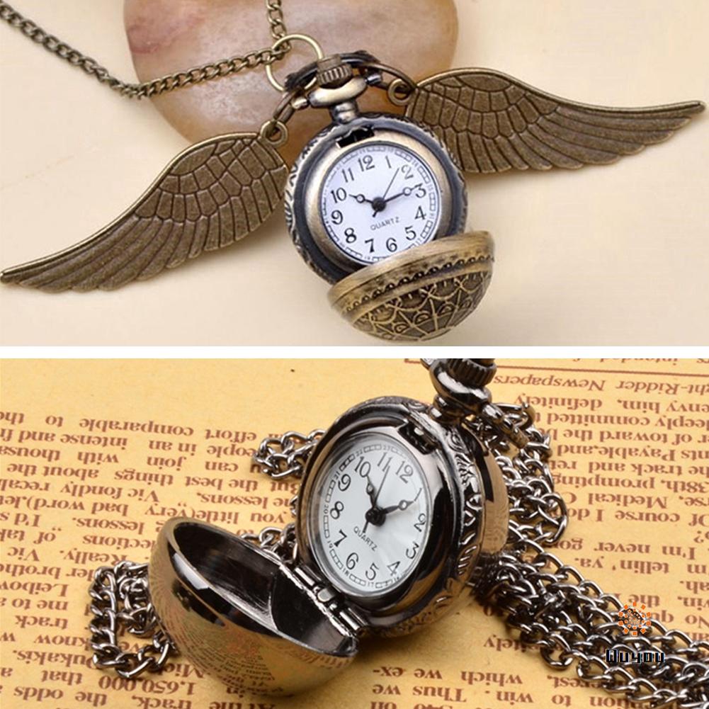 Collar con pendiente de reloj de Snitch de Harry Potter Steampunk reloj de bolsillo