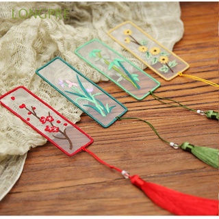 LONGPRE DIY Needlework Book Folder Vintage Book Clip Embroidery Bookmark Craft Gift Exquisite Flowers Retro Handmade Chinese Style Book Decoration