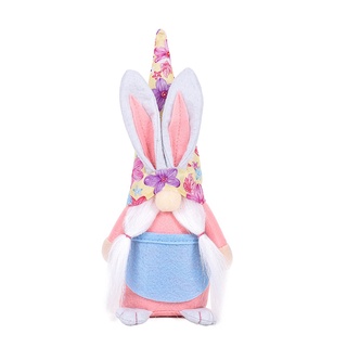 Decoración de pascua suministros creativos de pie sombrero de flores adornos orejas de conejo adornos de muñeca (3)