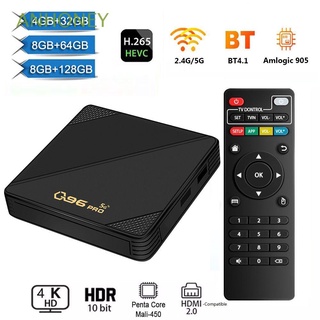 ANHONEY Q96 PRO 2021 Set Top Box Smart Quad Core TV Box Bluetooth 4K H.265 Media Player 8GB+128GB Home Theater Amlogic S905L Android 10.0