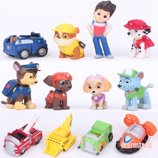 (Warmtree) 12 piezas de moda Nickelodeon Paw Patrol Mini figuras de juguete Playset Cake Toppers