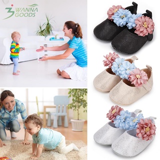 WALKER Lindo bebé niñas zapatos de princesa flores antideslizantes suave primer caminante zapatillas de deporte