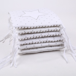 arca 6 piezas de diseño de estrellas para cama de bebé espesar parachoques cuna alrededor de cojín protector de cuna almohadas recién nacidos decoración de la habitación 30*30cm (6)