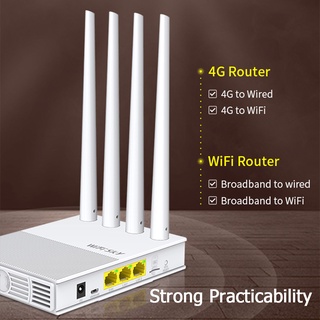 •IDO•High-End WIFISKY WS-R642 2.4G+4G 4 Antennas 300M LAN/WAN 4G SIM Card LTE WiFi Router✔