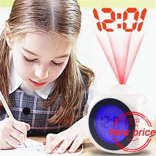 Multifuncional Digital Despertador LCD Temperatura De Tiempo LED Pantalla Proyectadora Reloj De Voz W9Z5