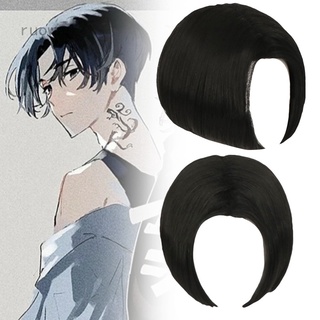 Ruowan Anime Revengers Sano Manjiro Cosplay peluca Mikey negro corto resistente al calor pelo sintético Cosplay pelucas